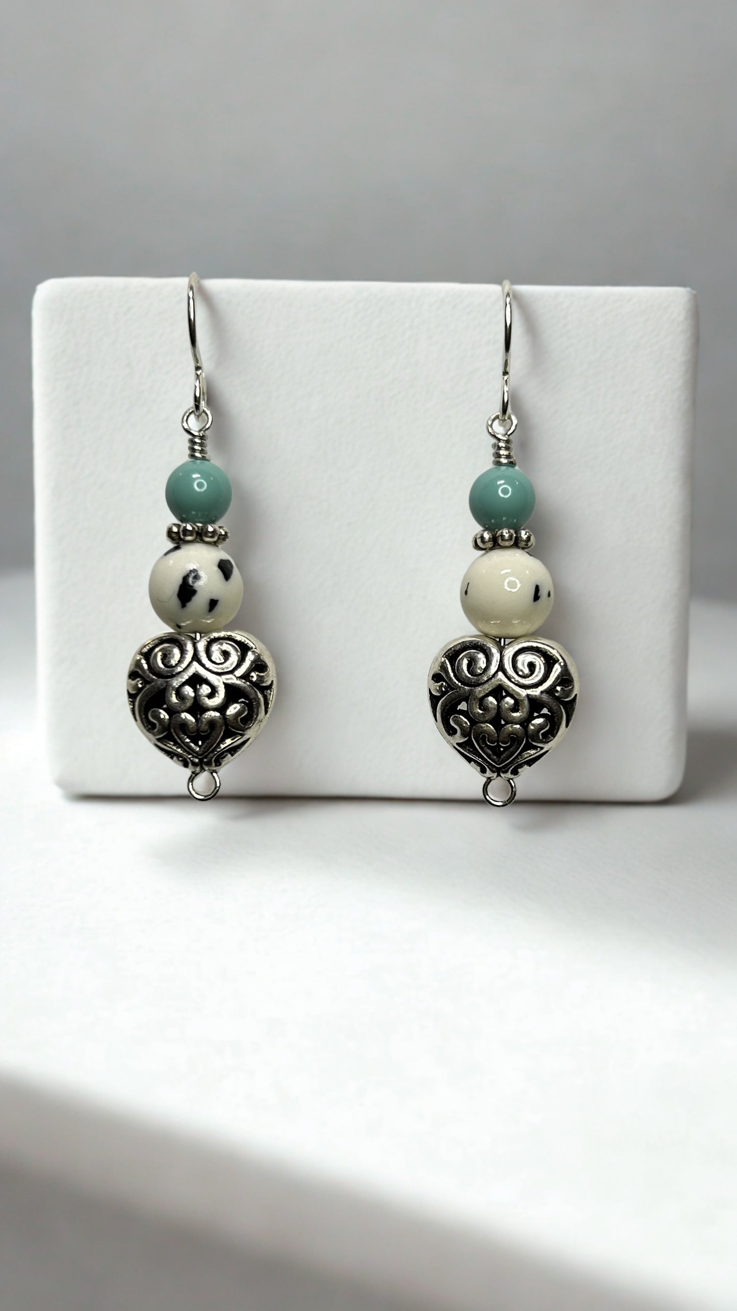 Dalmatian Heart Earrings
