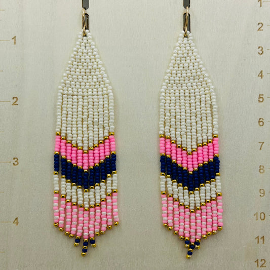 Blush Horizon Fringe Earrings