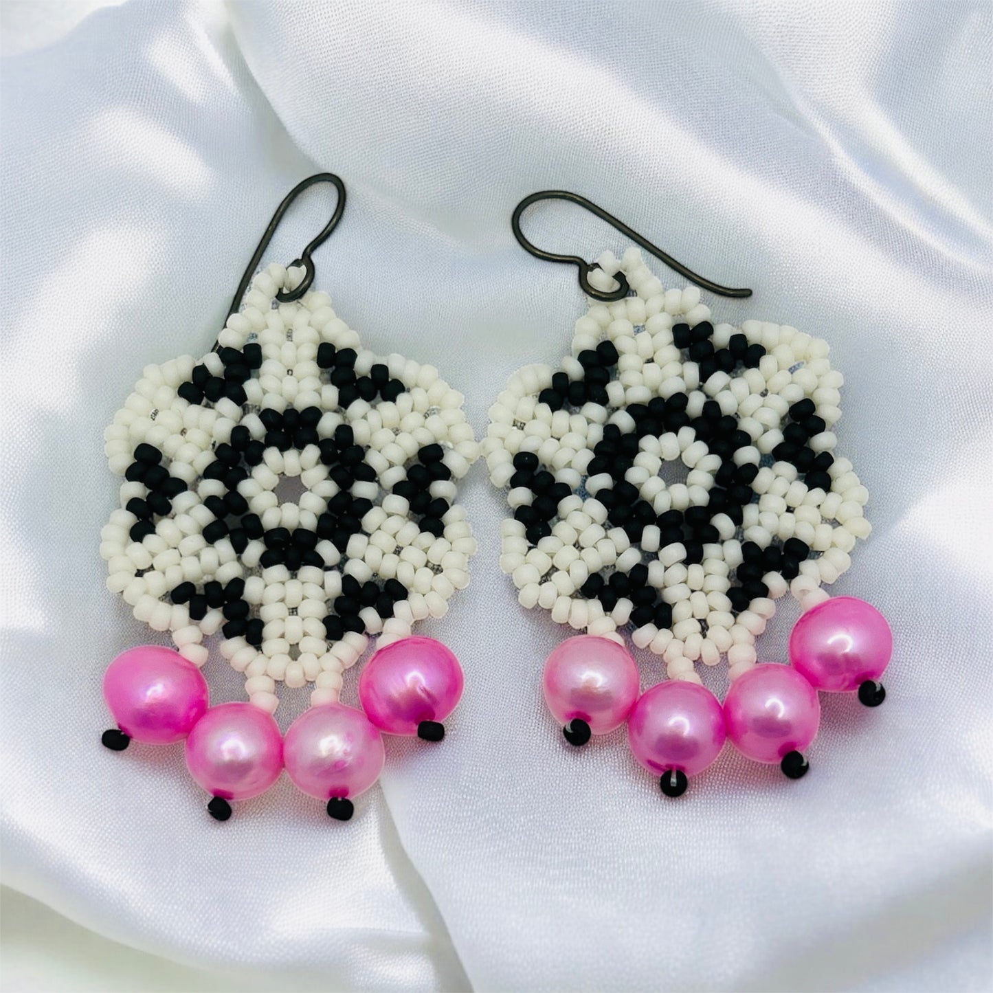 ✨ Pink Bubble Blossom Earrings
