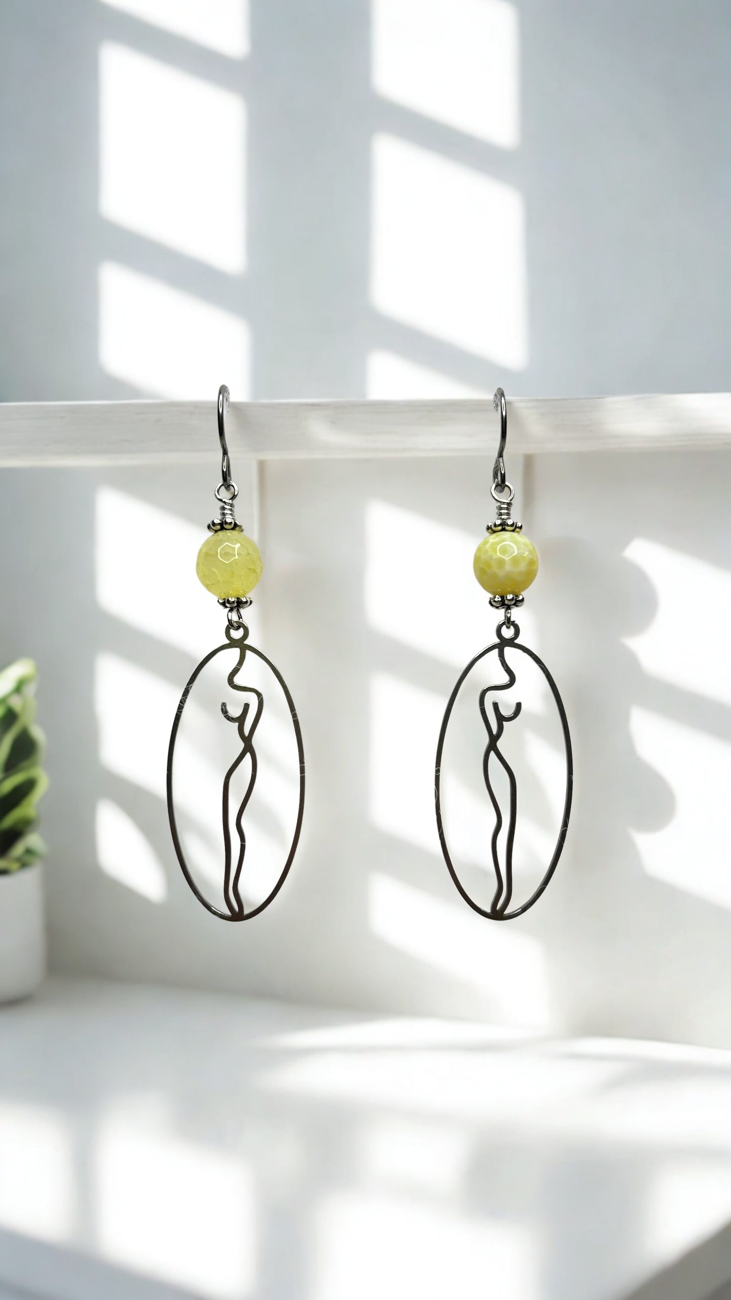 Lemon Light Silhouette Earrings.