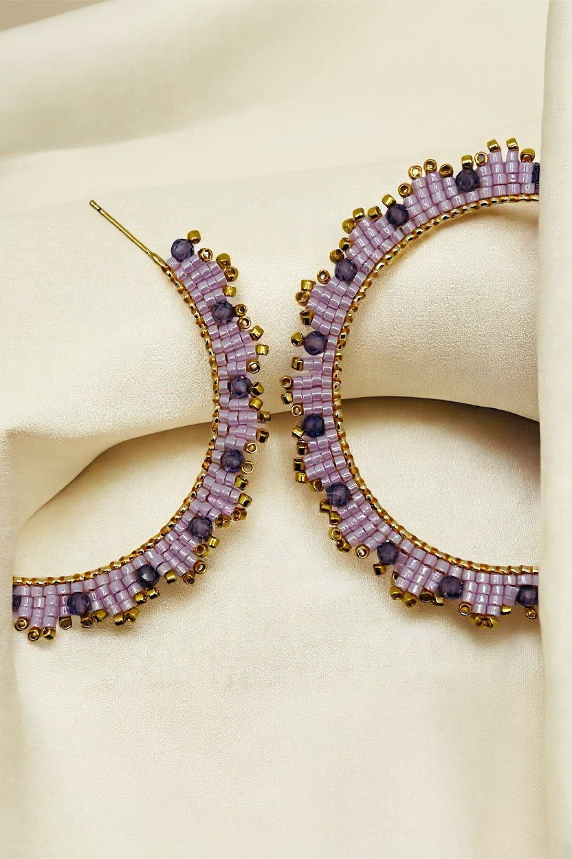 Aurora Petal Hoops – Pansy Bloom Edition