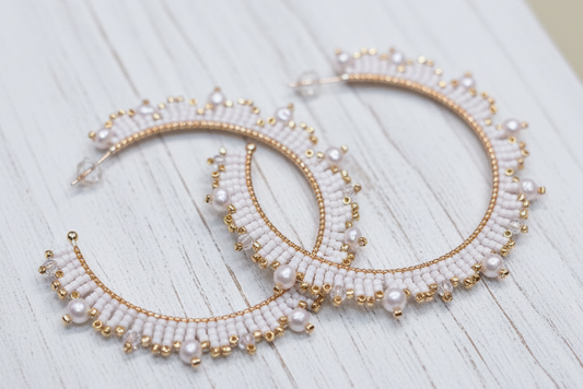 Reina Pearl Hoops