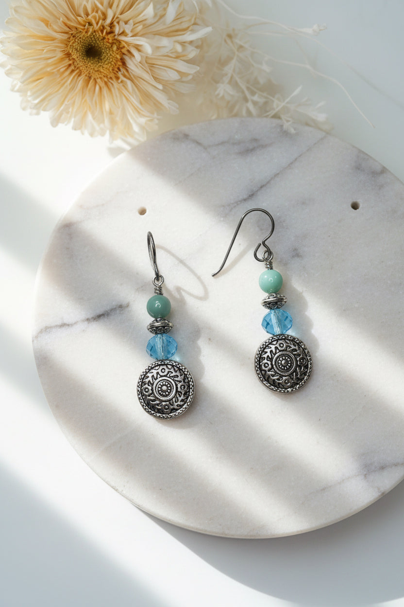 Azure Medallion Earrings