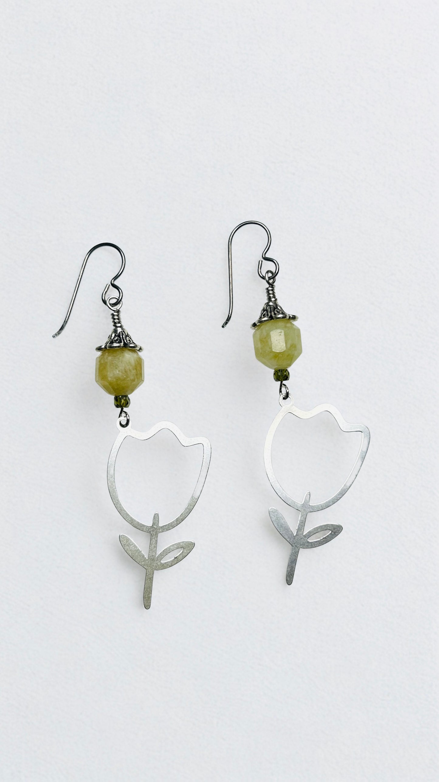 Olive Aura Statement Earrings