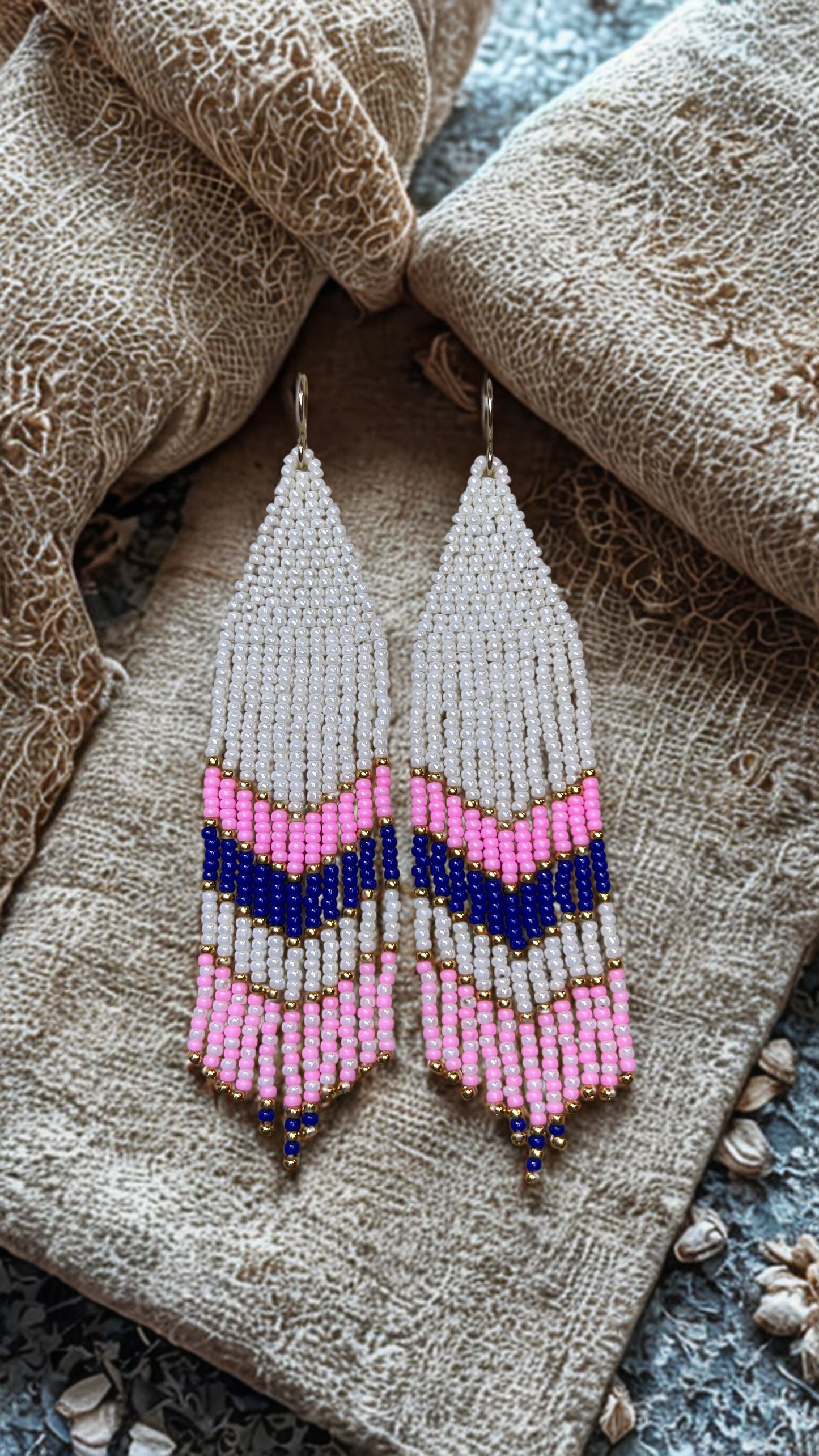 Blush Horizon Fringe Earrings