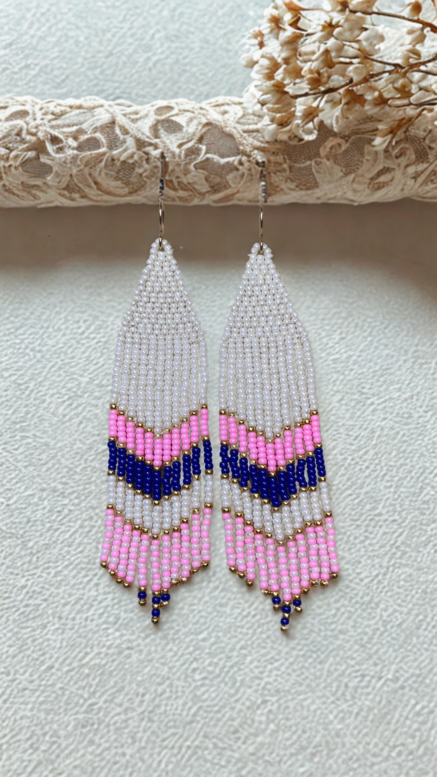 Blush Horizon Fringe Earrings