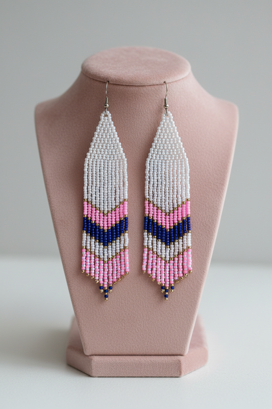 Blush Horizon Fringe Earrings