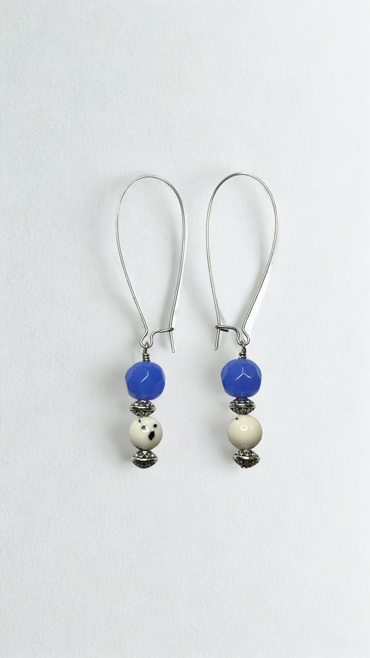Azure Dalmatian Earrings