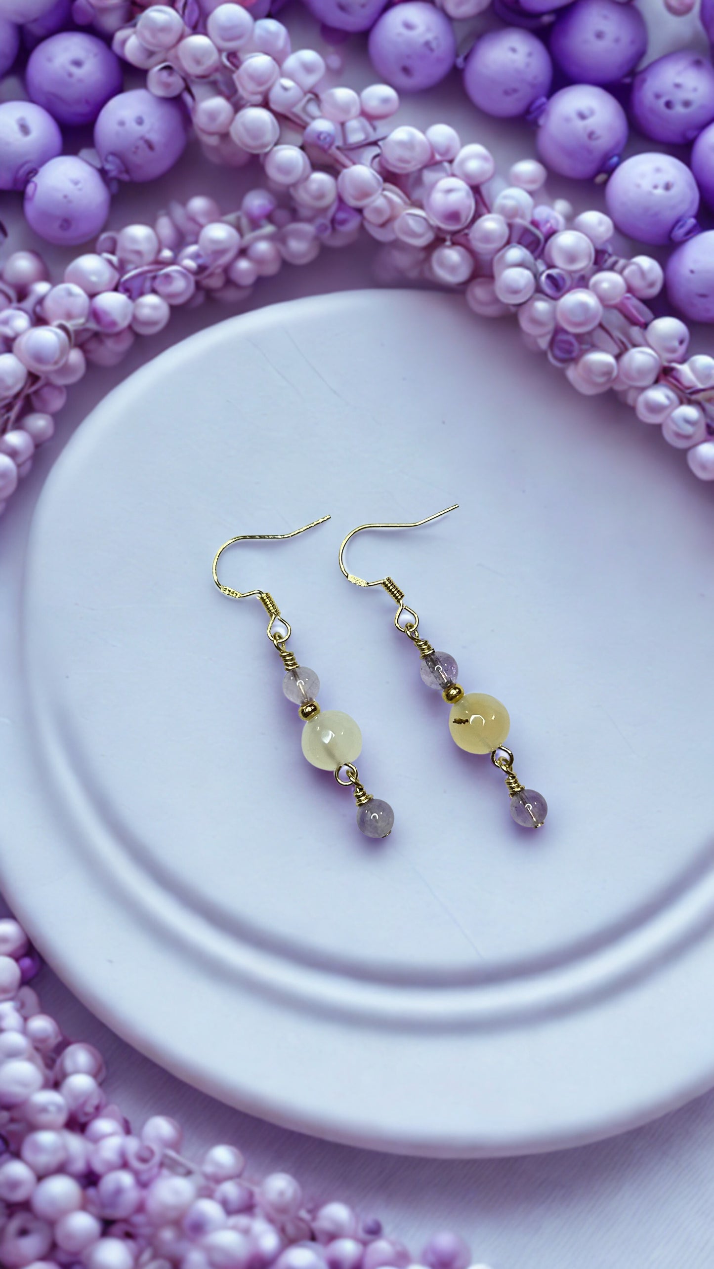 Golden Amethyst Glow Earrings
