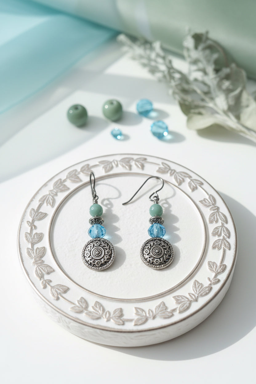 Azure Medallion Earrings