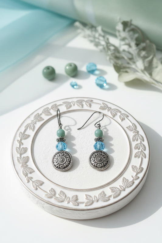 Azure Medallion Earrings